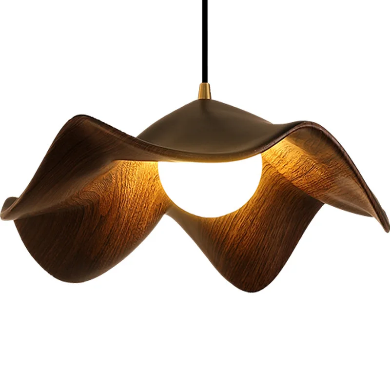 Современный подвесной светильник из орехового дерева простые интерьерные