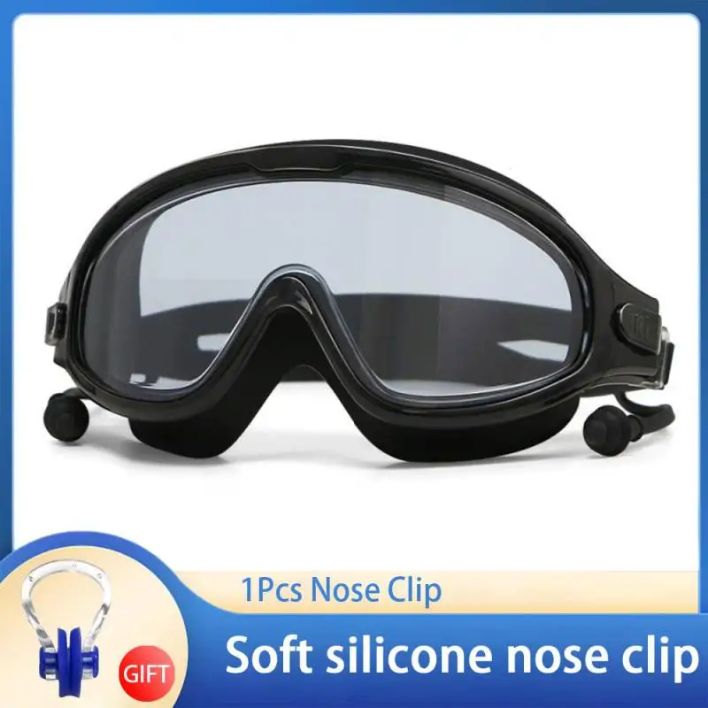 

Swimming Goggles Silicone Swim Glasses Big Frame With Earplugs Men Women Professional HD Anti-fog Eyewear Swimming Accessories