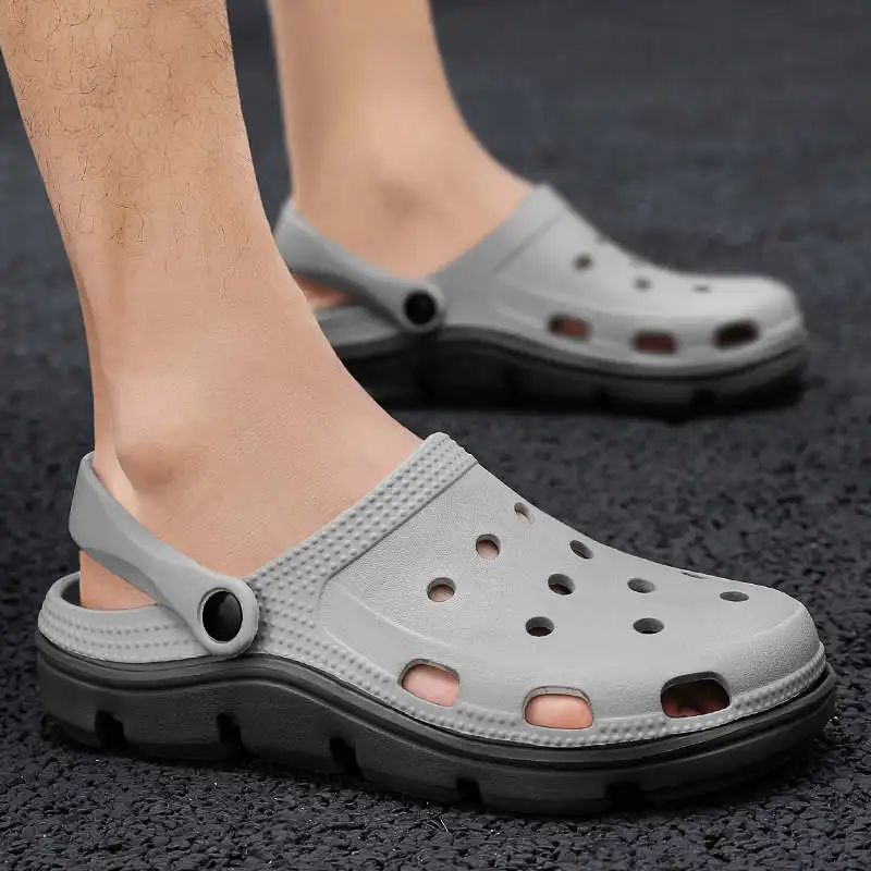

Rubber Hard-Wearing Heeled Sandals 2023 Moccasinsfor Summer Flip Flops With Heels Dad Men's Leather Shoes Nurse Clogs Tennis
