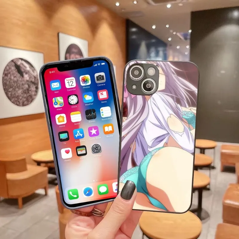 

Чехол для телефона Hentai Girl для старшей школы, чехол для телефона с жидким стеклом для iPhone 14, 13, 12, 11 Pro Max, X, XR, XS, 8, 7 Plus
