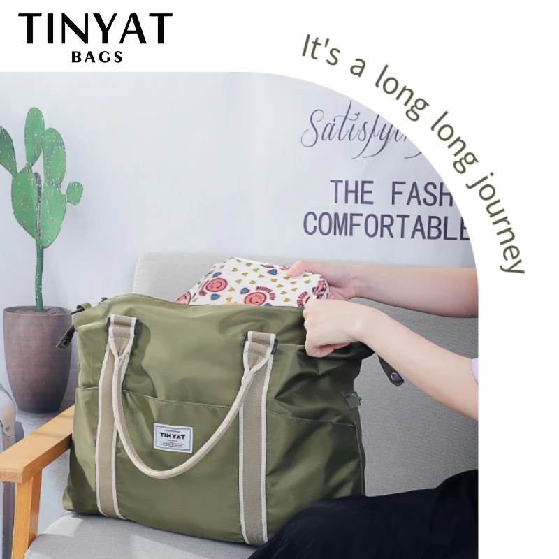 TINYAT Large Women's Travel Bags WaterProof Gym Tote Bags Yoga Sport Crossbody Duffle Bags Female Luggage Handbags Organizer