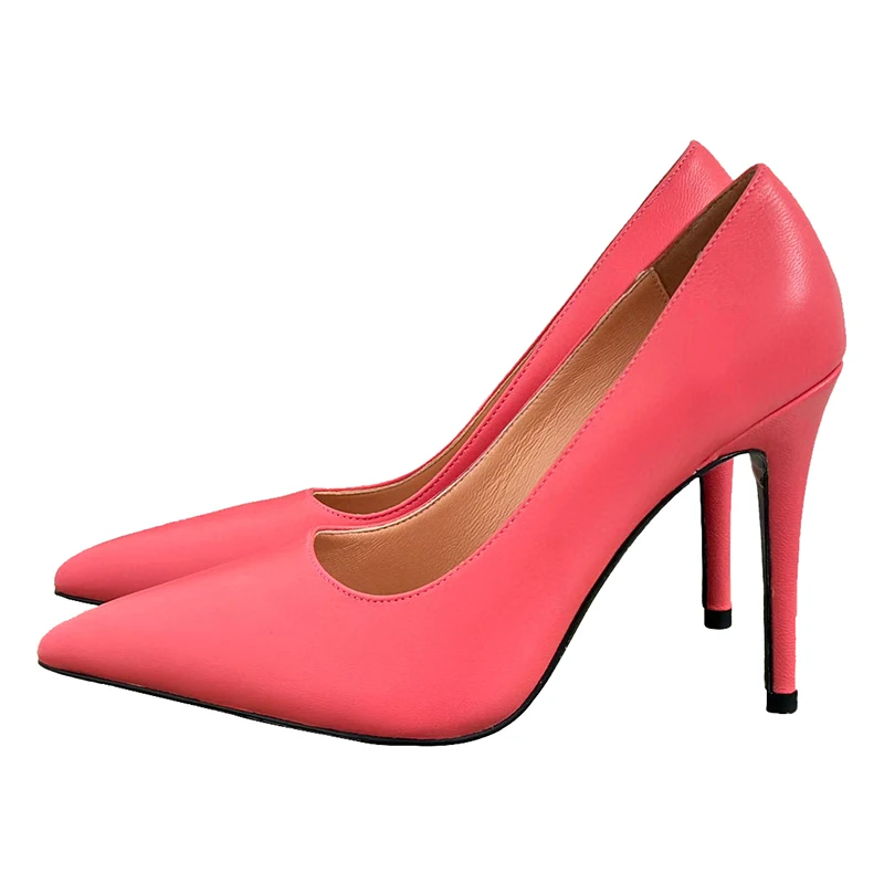 

Woman Heeled Shoes Spring Autumn 2023 New Women Genuine Leather Shallow Stilettos Women's Elegant Heel High