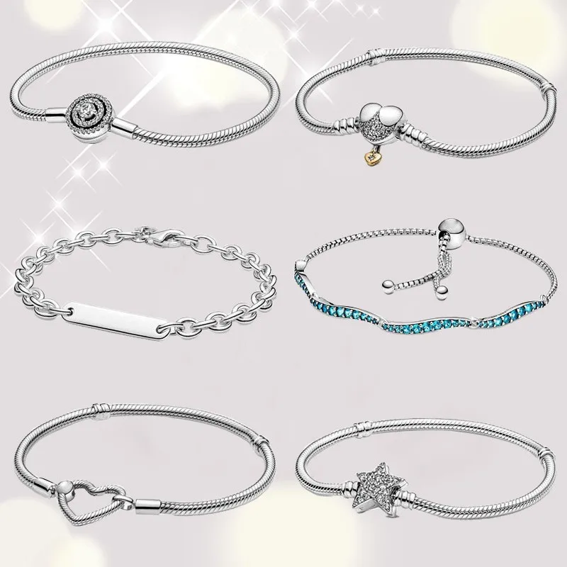 

Authentic S925 Sterling Silver New Asymmetric Star Miqie Minie Disne Harr Potte Bracelet For Women Diy Jewelry Original Charm