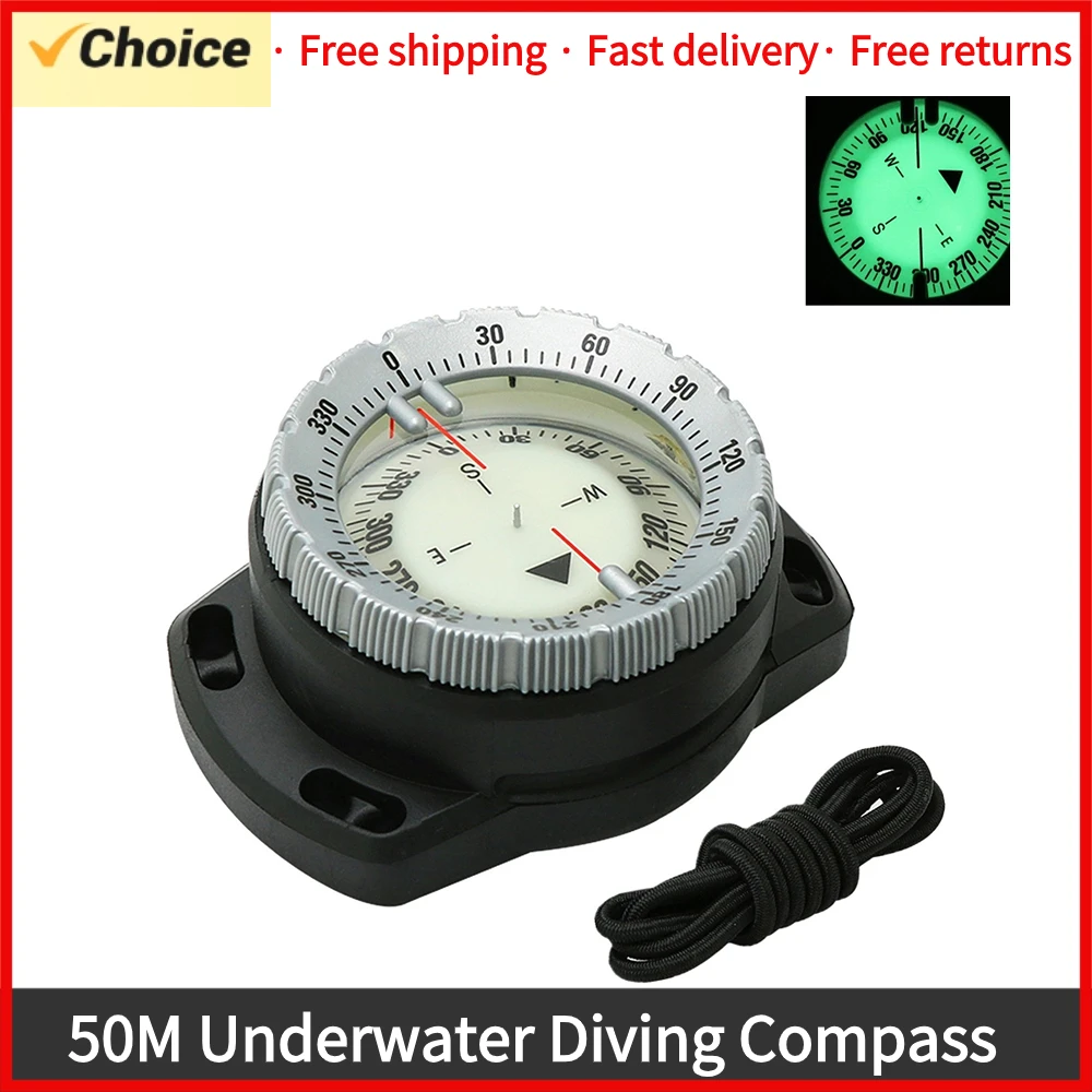 głosowany kompas fotograficzny do nurkowania 50 m wodoodporne narzędzie nawigacyjne z elastyczną liną na kemping