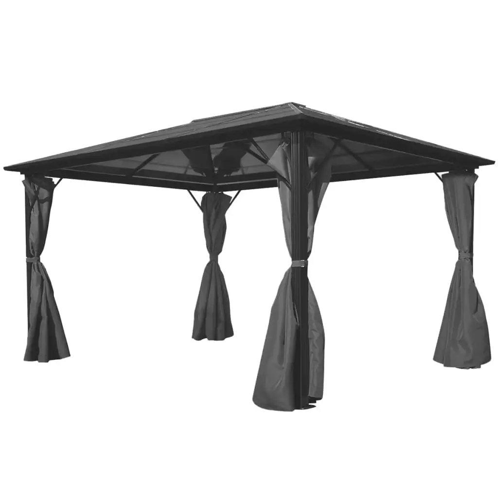 

Gazebo with Curtain , Garden Decoration,Anthracite Aluminium 400x300 cm