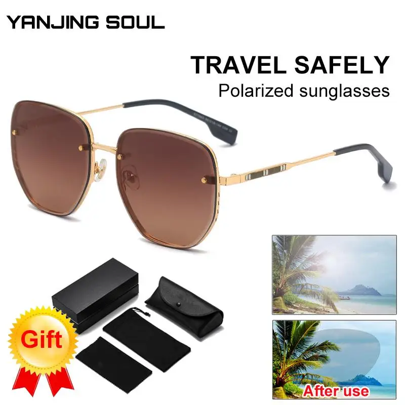 

New Frameless Trimming Sunglasses Women's Metal Trend Street Shooting Sunglasses Anti-ultraviolet Sunshade Glasses