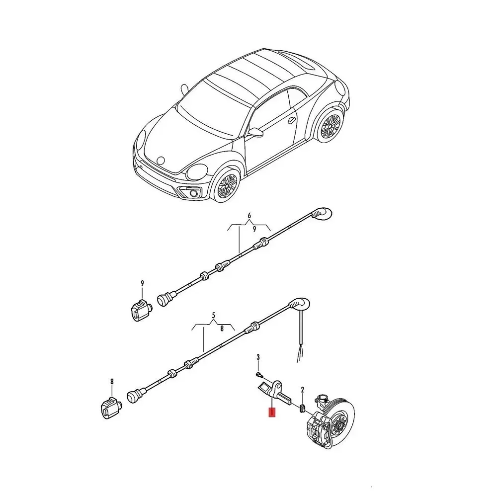 10 шт. правый задний датчик скорости колеса ABS WHT 003858 A для VW Passat B7 CC Jetta Golf Audi Q3 003 858