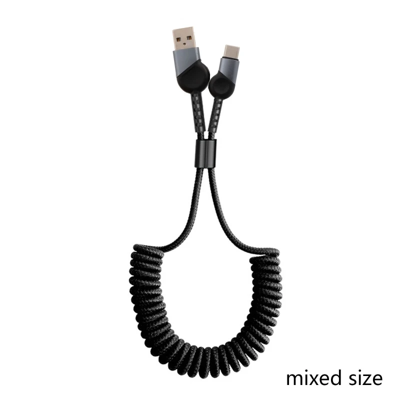 

Spring USB Type C Cable 2A USB C Fast Chagrging Cable Retractable Type C Cable Cellphone Accessoreis