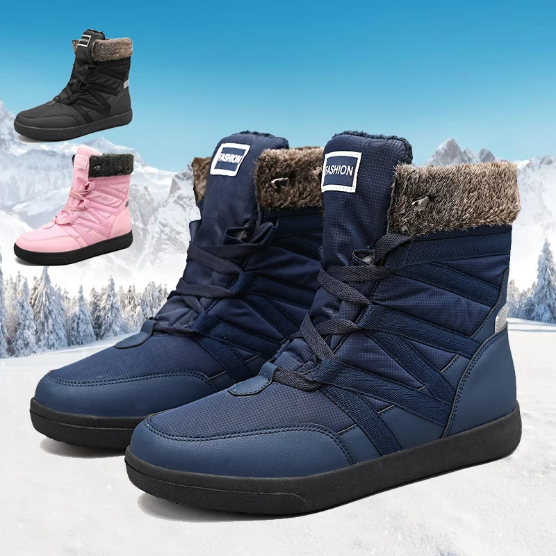 

Snow Boots Women Warm Winter Fashion Boots High Ankle Casual Outdoor Platform Shoes Botas Mujer Waterproof Plush Snow Booties