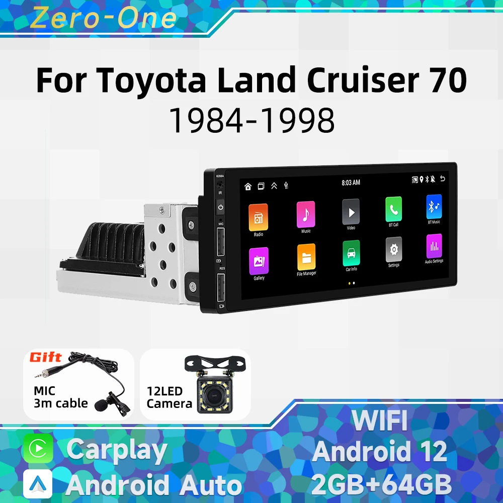 1 Din радио Android автомобильный мультимедиа для Toyota Land Cruiser 70 1984-1998 6 9-дюймовый экран