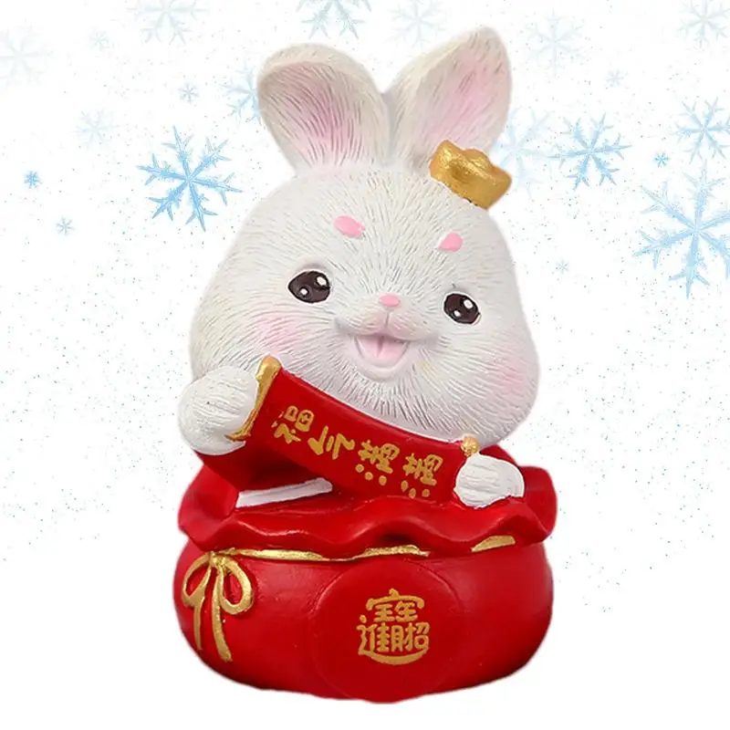 

Mini Chinese Rabbit Figurines Resin Miniature Chinese Zodiac Rabbit Ornament Chinese Zodiac Year Rabbit Ornament For Good