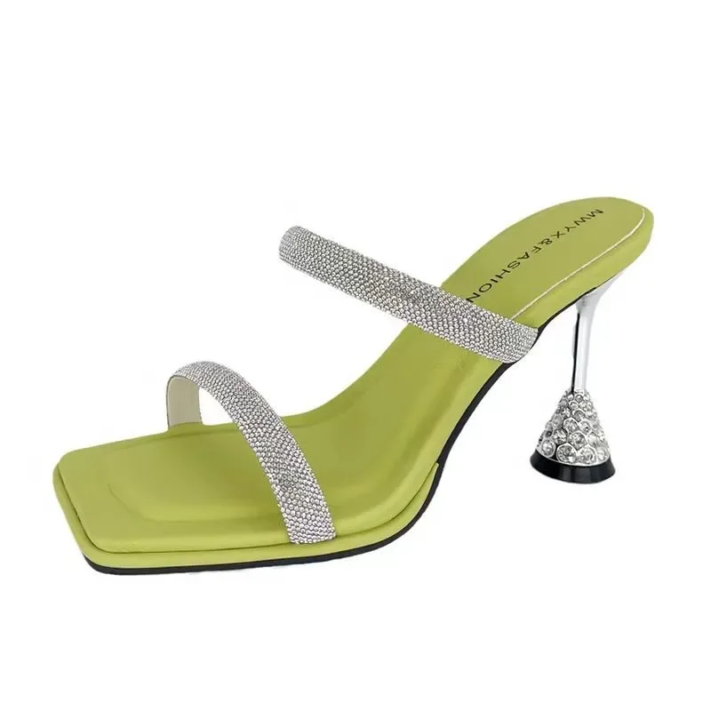 Женские босоножки на высоком каблуке привлекательные туфли с открытым носком