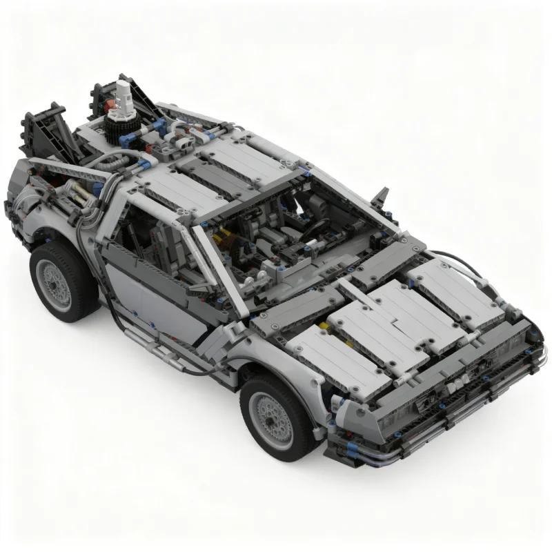 Фото 2694 детали MOC Technical Expert Builder Part 2 BTTF Technical DeLorean, модель в ручной версии, строительные блоки, идея для рождественского подарка. №2