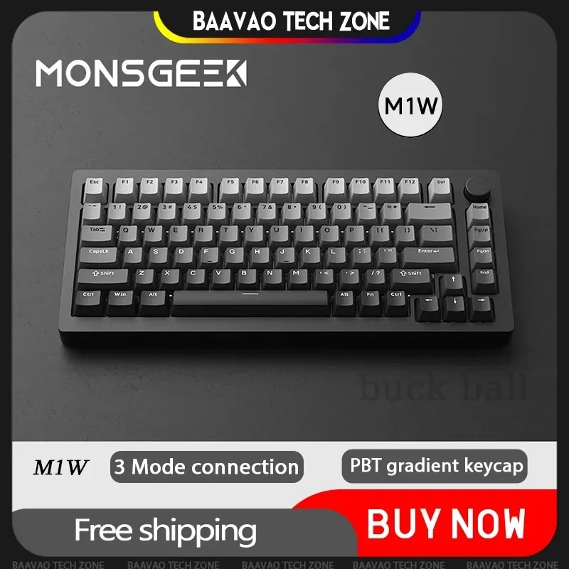 

Monsgeek M1w Mechanical Keyboard Gradient Halo Dyeing Rgb Hot-Swap Linear Tactile Switch Aluminum Gaming Customization Keyboards