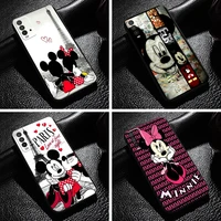 cute cartoon minnie mickey mouse phone case for xiaomi redmi 9t back liquid silicon carcasa black soft