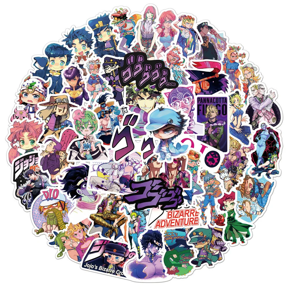 

10/30/50PCS Hot Anime JOJO Character Graffiti Sticker Luggage Laptop IPad Gift Journal Phone Case Waterproof Sticker Wholesale