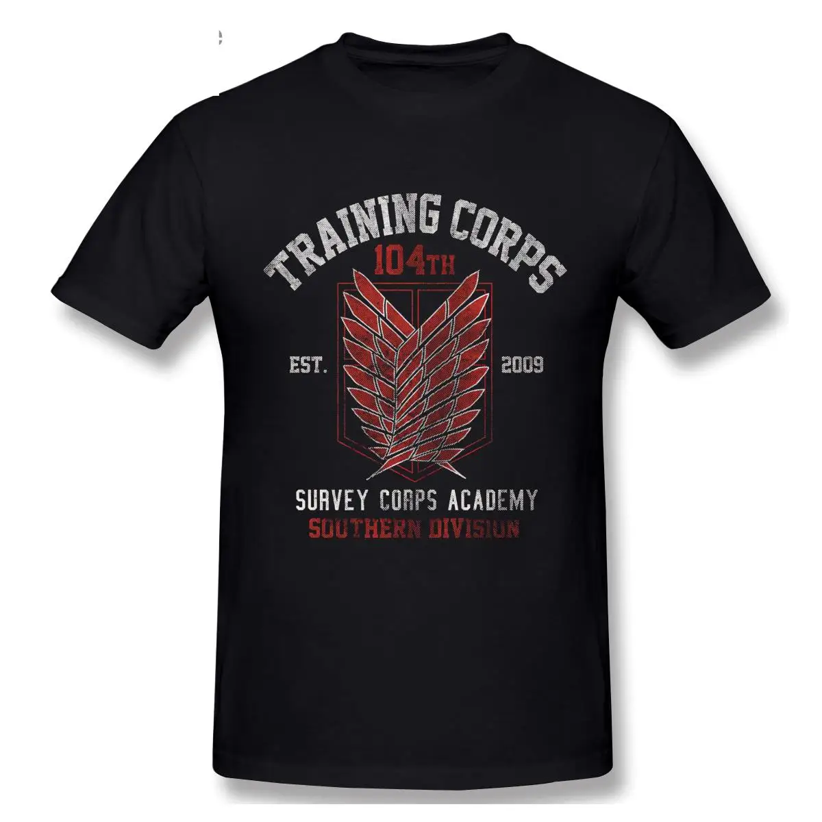 

104TH TRAINING CORPS Attack On Titan Anime T-Shirt for Men Top Quality Short Sleeve Cotton Round Neck T Shirts Tee