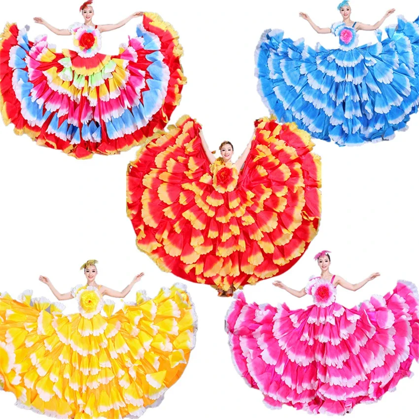Платье для фламенко на 360-720 градусов цыганская юбка танцев женские костюмы