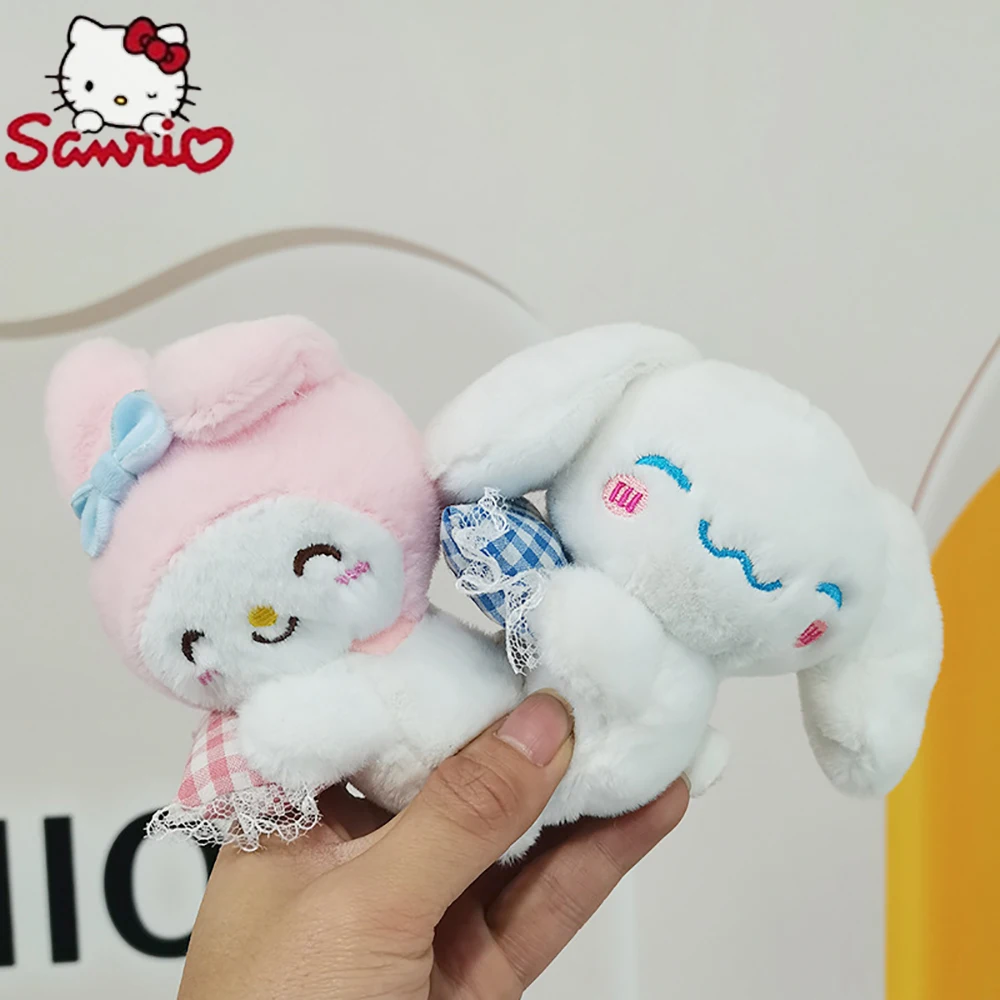 

Sanrio 15Cm Keychain Kuromi Cinnamoroll Prone Posture Cat Plush Doll Kawaii My Melody Anime Cartoon Toy Gifts For Childrens