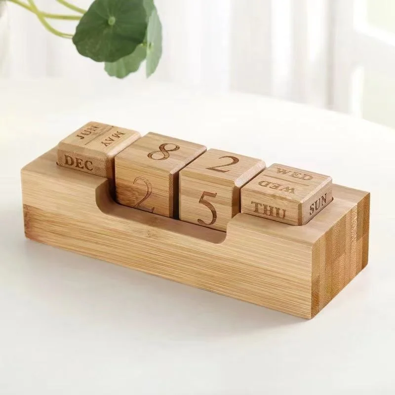 

Retro Calendar Desk Furnishings Perpetual Calendar Home Cafe Decoration Wooden Ornaments Home Decoration Home Accessories