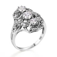 promotional boutique replica jewelry antique jewelry cubic zirconia women 925 sterling silver ring wedding accessories