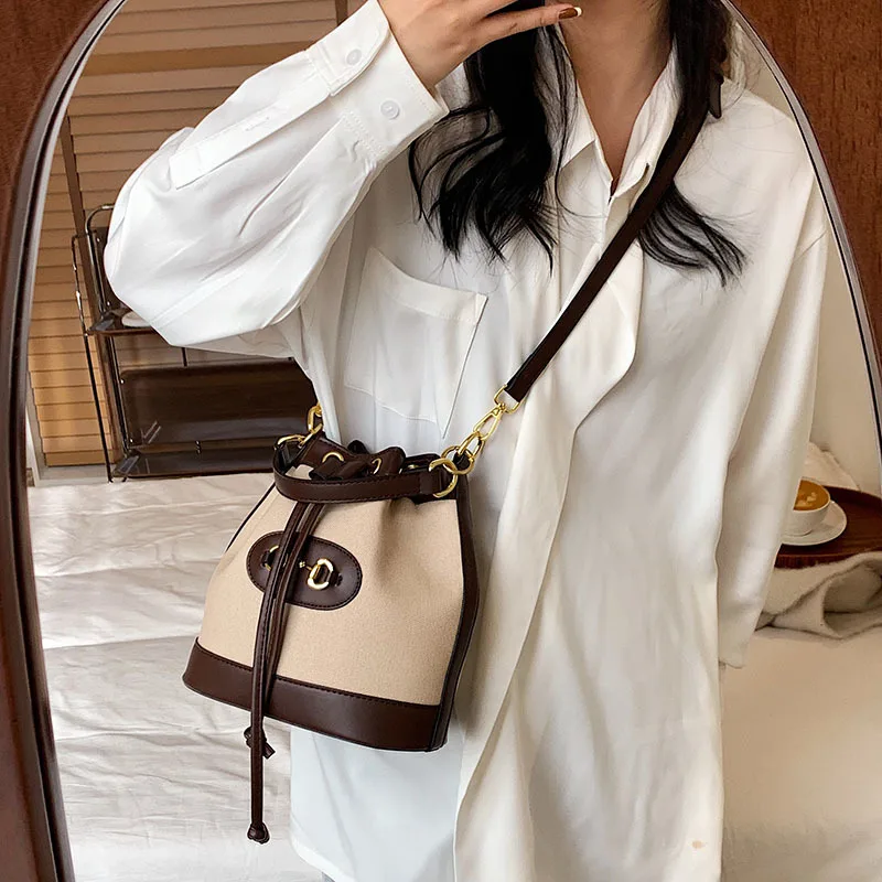 

Холщовая сумка-мессенджер на одно плечо, дамские боковые сумки на шнурке для женщин, Роскошная сумочка от известного бренда