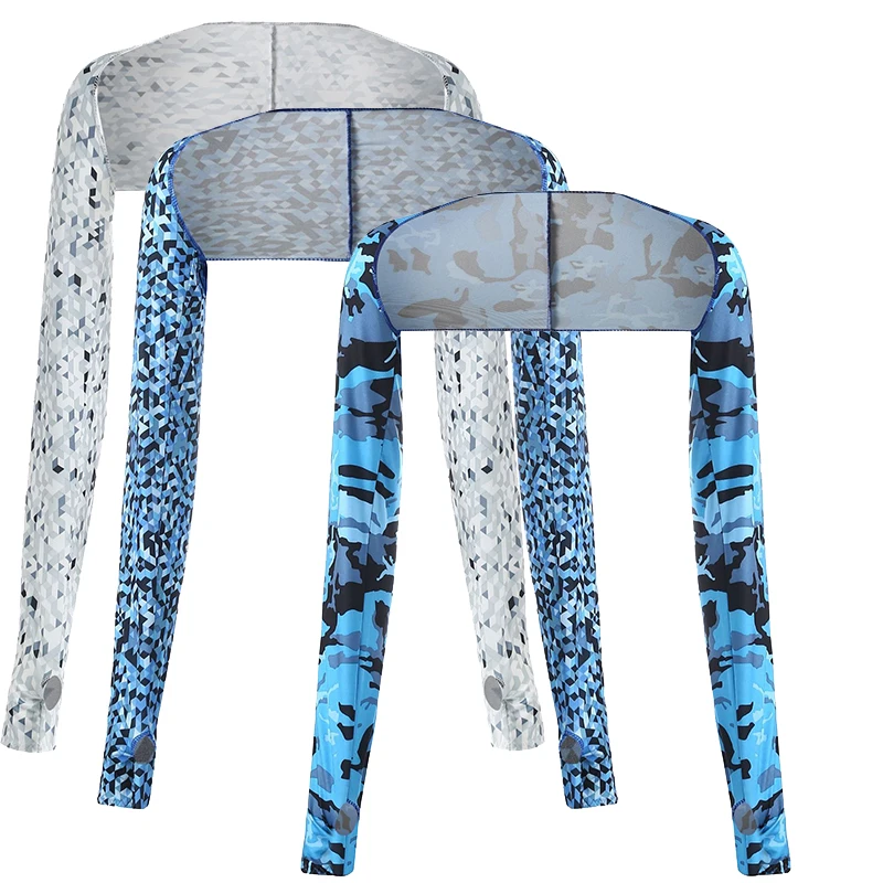 

1PC Woman Running Outdoor Long Sunscreen Sports Sleeves Shawl Fingerless Sun Protection Arm Pieces Cover Cuff Protector Camo