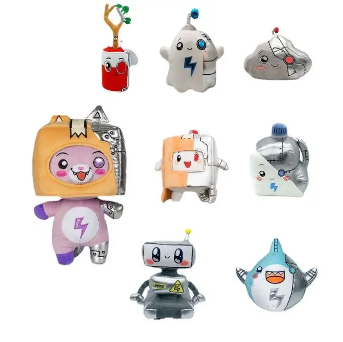 

20-40cm Boxy Cyborg Plush Toy Lankybox Soft Plush Doll With Light As Birthday Holiday Gifts For Boys Girls Friends