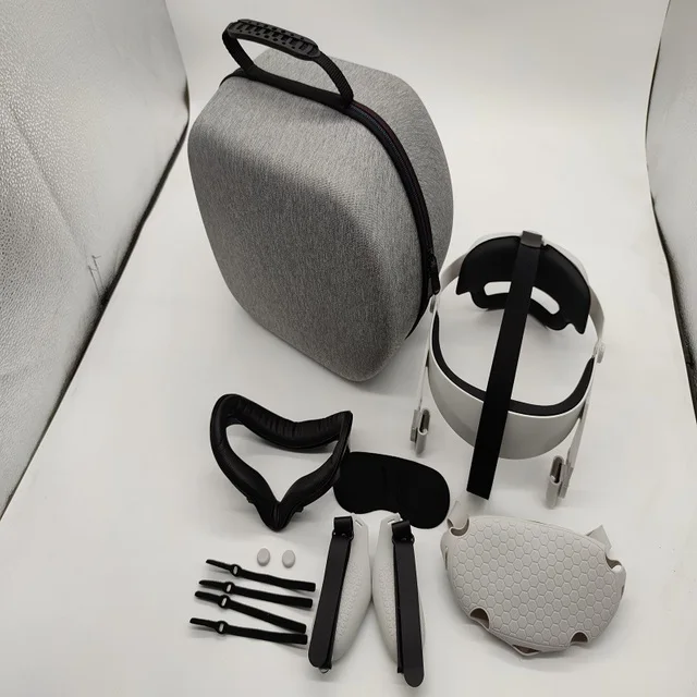 

A Suit For Oculus Quest 2 Including Storage Box,Head Cover,Handle Protective Cover And Silicone Anti-skid Eyes Mask Cover