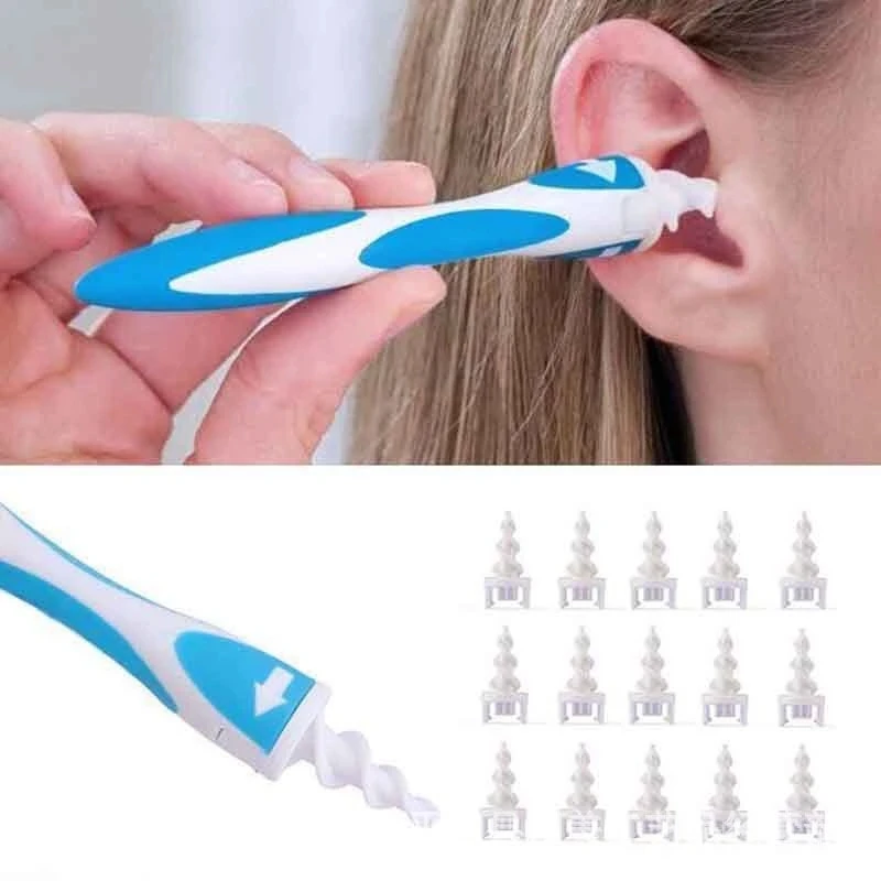 Ear Cleaner Ear Wax Removal Tool Silicon Ear Spoon Tool Set 16 Pcs Care Soft Spiral for Ears Cares Health Tools Cleaner Beauty