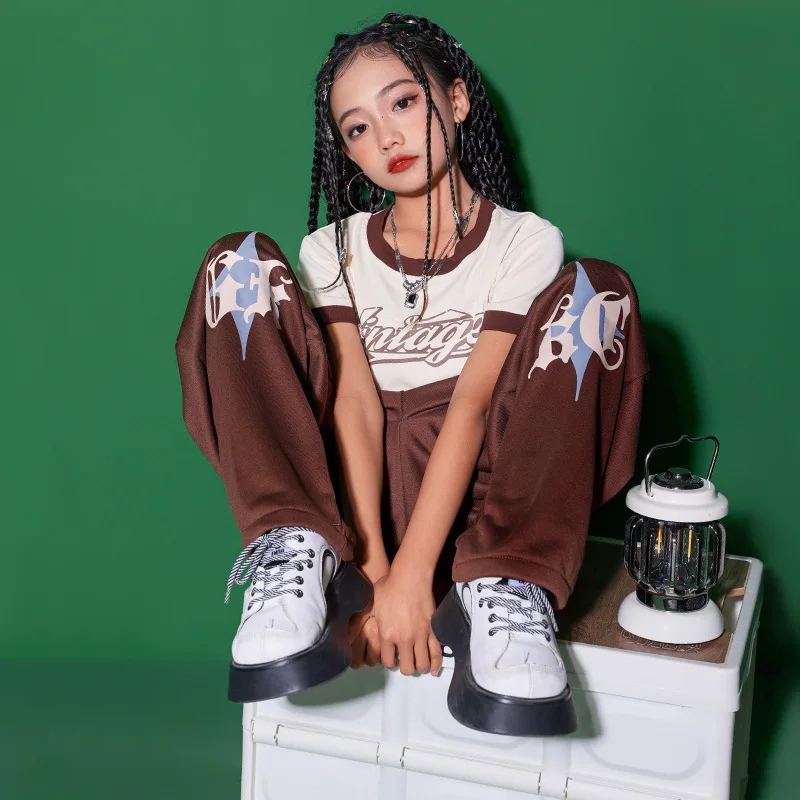 Детская танцевальная одежда костюмы в стиле хип-хоп для девочек и мальчиков