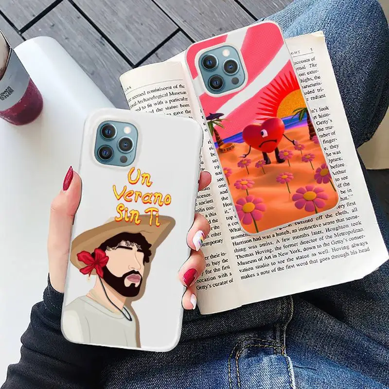 

Yo Perreo Sola Bad Bunny Maluma pattern Phone Case Candy Color for iPhone 6 7 8 11 12 13 s mini pro X XS XR MAX Plus