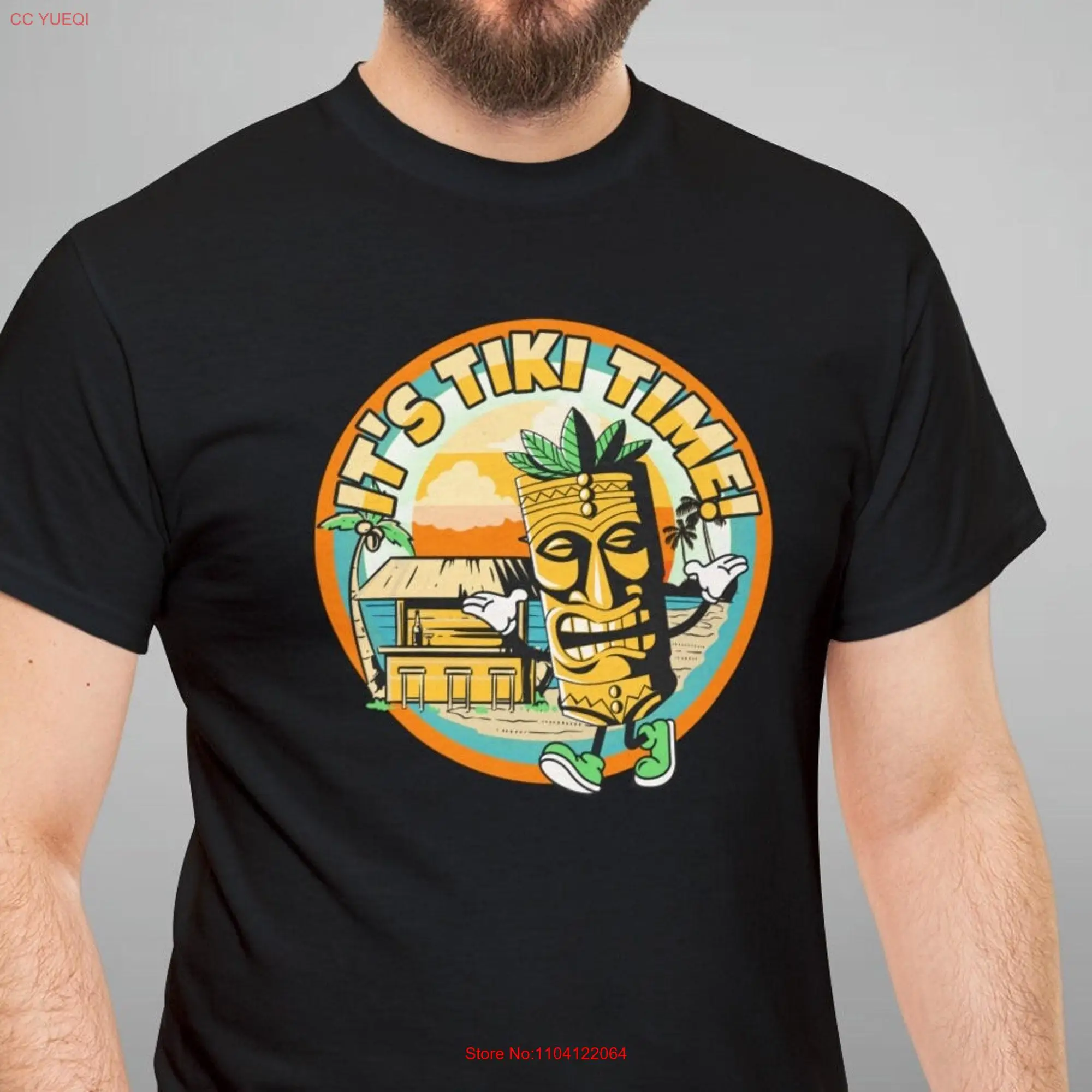 Тяжелая хлопковая Футболка It's Tiki Time с длинными или короткими рукавами