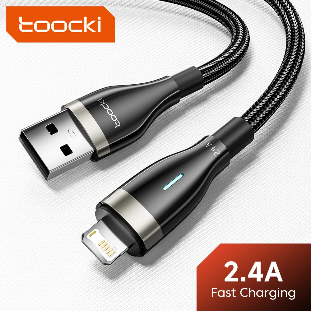 

USB-кабель Toocki для iPhone 14 13 12 11 Pro Xs Max X Xr 8 7 Plus, 2,4 А