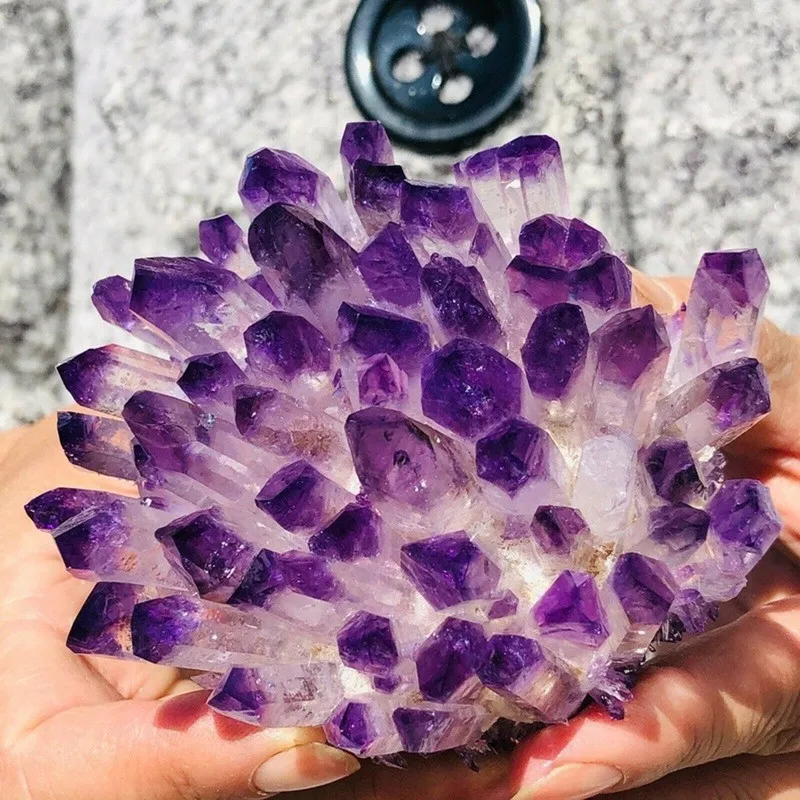 Healing Reiki Natural Purple Crystal Cluster Amethyst Flower Home Office Crystal Crafts Decoration Mineral Specimen Wholesale
