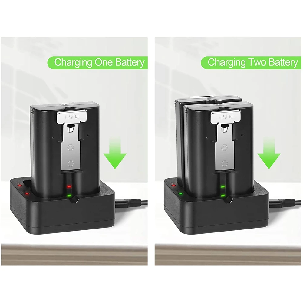 USB зарядная станция с 2 аккумуляторами 3 65 в 6040 мАч литиевая батарея для кольцевого