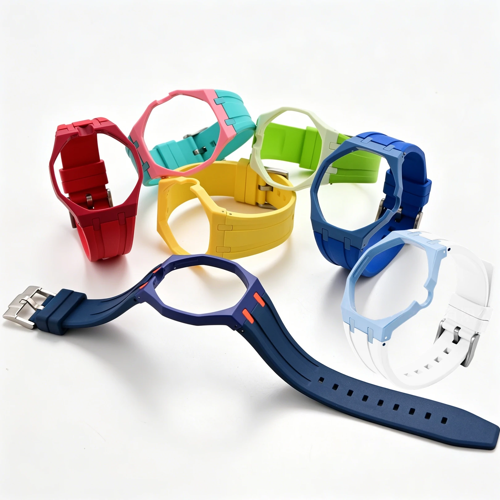 Фото Для Audemars Piguet AP X Swatch Royal POP: ремешок для часов из FKM, защитный биокерамический корпус, безель и сменный браслет №1