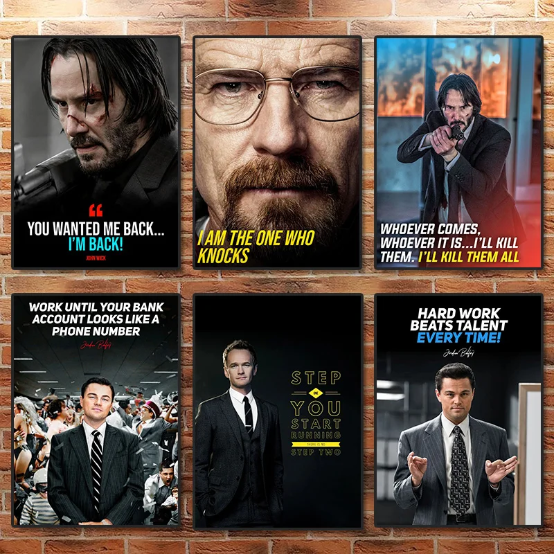 

Tv Series Movies Motivational Quotes Poster The Wolf of Wall Street Wall Art Picture Print Canvas Painting Room Home Decor Gifts