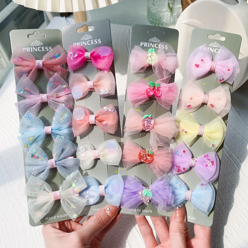 

5PCS/Set New Cute Colorful Bow Hair Clips For Girls Sweet Headband Hair Ornament Barrettes Hairpin Kids Fashion Hair Accessories