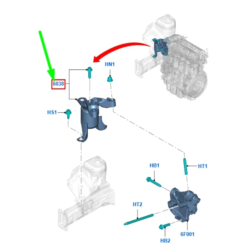 Передний правый кронштейн крепления двигателя для Ford B-Max Fiesta Vi 1 25 4 6 519602 8V516F012AJ