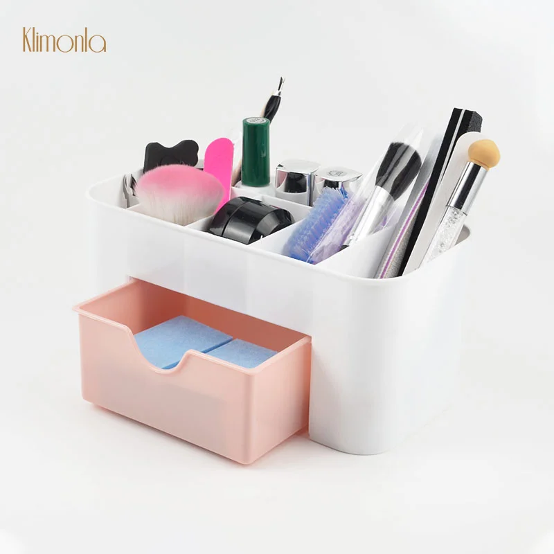 

1Pcs Plastic Multifunctional Nail Storage Box Nail Wash Towel Storage Nail Kit Professional Set Large Capacity Organizer Pink