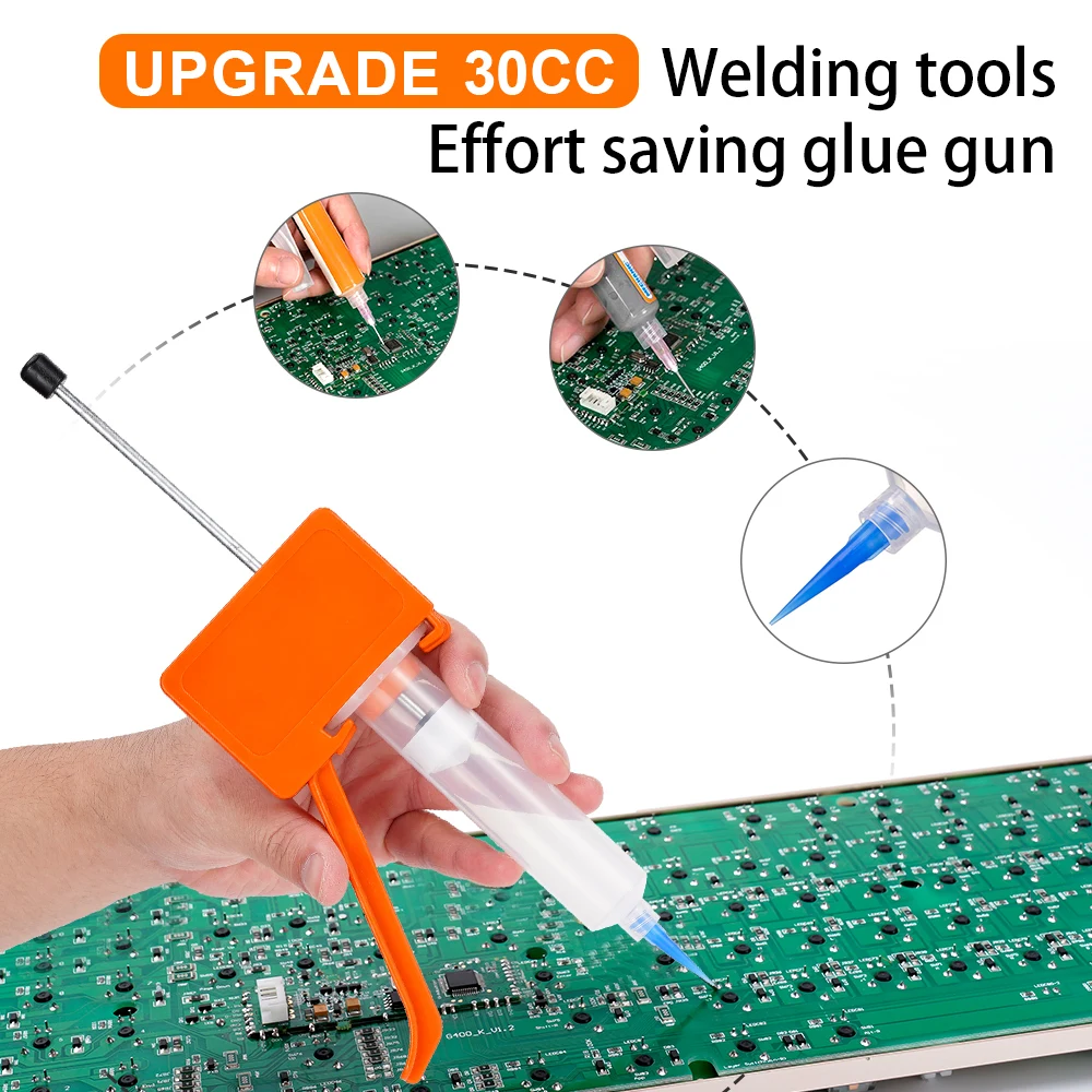 

Solder Paste Extruder Glue Gun Welding Booster Propulsion UV Glue Rod Boosters Circuit Board Repair Soldering Accessories Tool