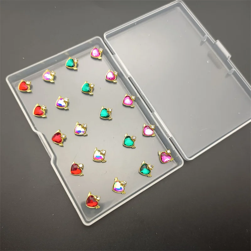 

3D Nail Art Rhinestone Gems Jewelry Sweet Cherry/Planet/Heart Shape Design For Nail Charms Glitter Alloy Crystal Press On Nails