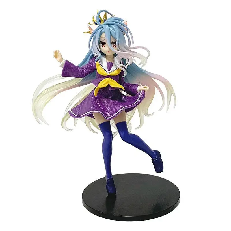 Коллекционная статуэтка в стиле No Game No Life: Аниме-фигурка с градиентной прической и униформой, на подставке, для декора рабочего стола (art.: 3920dc0ff3685) - 3920dc0ff3685