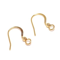 20pcs ear wire ball hooksgold color plated brassearrings findings componentsearring jewelry making 17 7x16mm