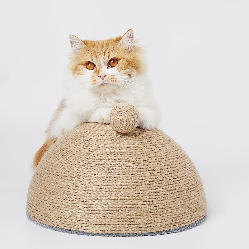 

Cat Toy Short Plush Bottom Sisal Half Cat Scratcher Ball