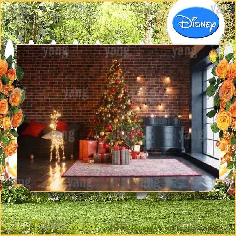 Custom Beautiful Luminous Reindeer Bedroom Happy New Year Party Backdrop Merry Christmas Cartoon Romantic Tree Background Gifts