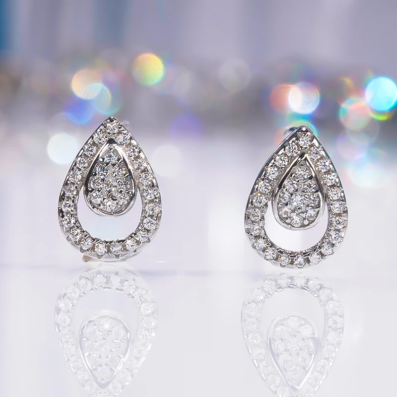 

Женские серьги-гвоздики из серебра 100% пробы с высокоуглеродистыми бриллиантами