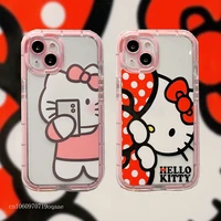 hello kitty luminous phone cases for iphone 13 12 11 pro max xr xs max x back cover