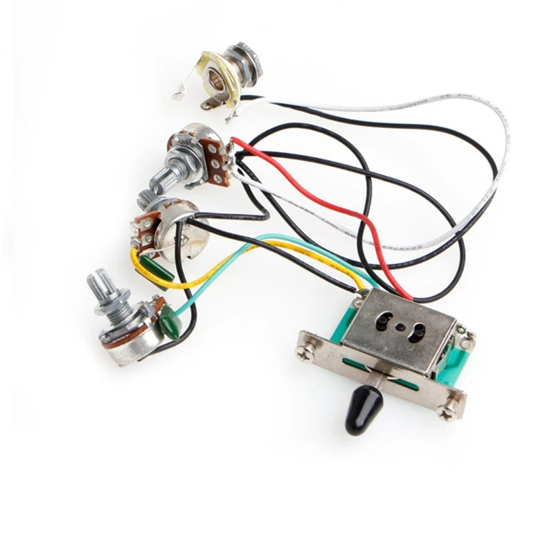

5-Way Switch 250k Pots Knobs Wiring Harness Pickup for Strat Guitar